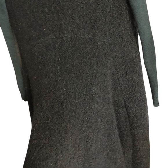 Space Couture Italy Sz 40 S Knit Coat Wool Alpaca Leather Green Assymetric hem - Picture 10 of 12